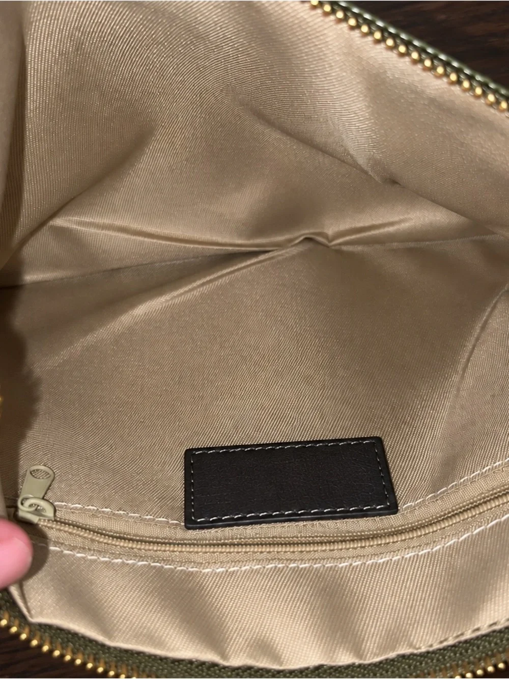 Olive Green Genuine Leather Wristlet Clutch